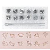 12 gab. Ādas štancēšanas komplekts Metāla perforators, grebums, gravēšana, drukas rīki, zīmogs vasks, roku šūšana, ādas amatniecības štancēšanas zīmogi