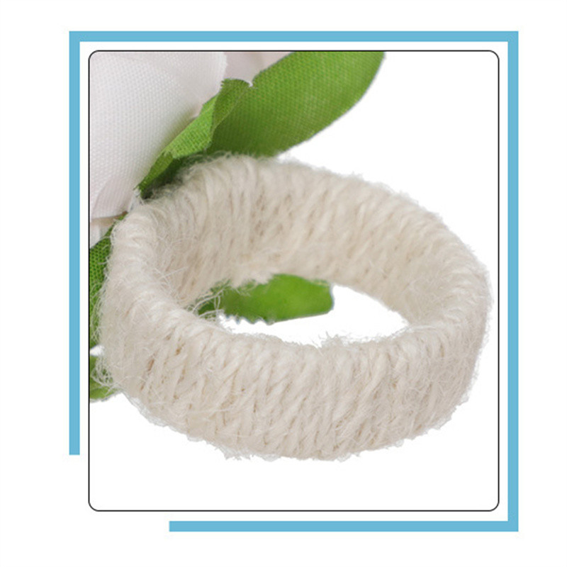 Mākslīgie ziedi salvešu gredzeni Mākslīgās rozes salvešu gredzens Serviette Sprādzes Turētājs Galda noformējums Kāzas Valentīna diena