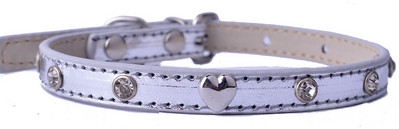 Kristāla radžota suņu kakla siksna Sirds formas kucēnu aksesuāri Regulējama kaklasiksna Kaklarota Mazie mājdzīvnieku suņu piederumi kaklasiksnas de perro