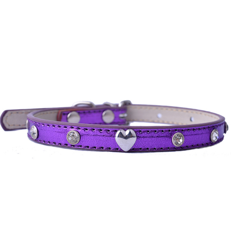 Kristāla radžota suņu kakla siksna Sirds formas kucēnu aksesuāri Regulējama kaklasiksna Kaklarota Mazie mājdzīvnieku suņu piederumi kaklasiksnas de perro