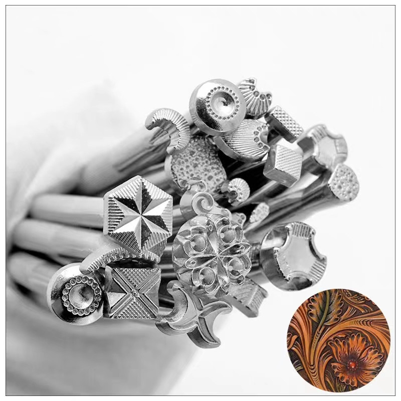 DIY ādas darba seglu izgatavošanas rīki grebšanai ādas amatniecības zīmogi 1 gab štancēšanas reljefa veidne