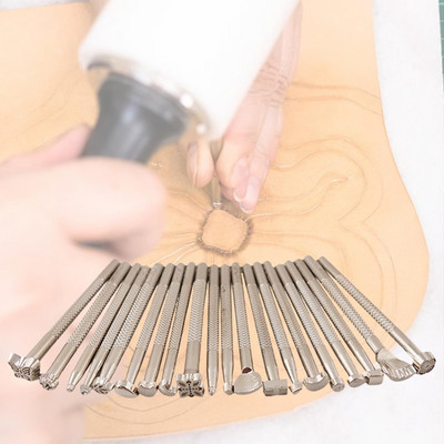 20 tk nahast templi trükkimise tööriist Käsitsi valmistatud sulamist templite stantsikomplekt nikerdamiseks sadulate valmistamise tööriistad nahast käsitöö jaoks DIY kunstiteosed