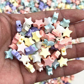 Jaunas 50-200gab 10mm krāsainas piecstaru zvaigžņu akrila brīvas starplikas krelles rotaslietu izgatavošanai ar rokām darināti apģērbu aksesuāri