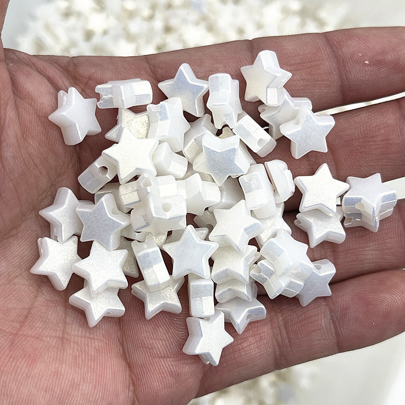 Jaunas 50-200gab 10mm krāsainas piecstaru zvaigžņu akrila brīvas starplikas krelles rotaslietu izgatavošanai ar rokām darināti apģērbu aksesuāri