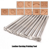 1GAB DIY roku darbs ādas apdrukas rīks Cinka sakausējuma augu miecētas ādas griešanas drukas grebšanas seglu izgatavošanas rīks