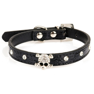 Jauka suņu kaklasiksna mājdzīvnieku piederumi PU ādas kauls mājdzīvnieku kaklarotas aksesuāri mājdzīvnieku piegādes suņu kaklasiksna mazam vidējam sunim