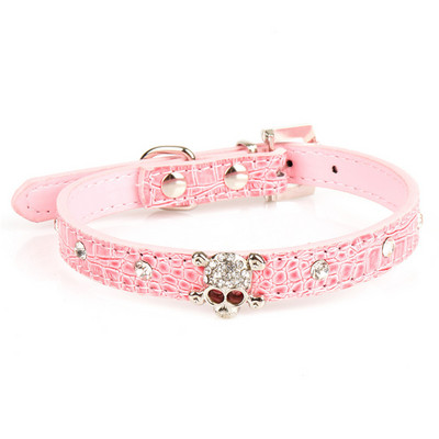 Jauka suņu kaklasiksna mājdzīvnieku piederumi PU ādas kauls mājdzīvnieku kaklarotas aksesuāri mājdzīvnieku piegādes suņu kaklasiksna mazam vidējam sunim