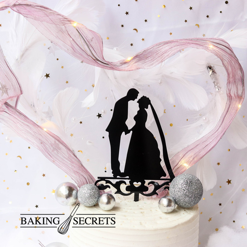 Saderināšanās kūkas dekorēšana Līgavaiņa līgavas kūkas virsma Akrila zelta kāzu ballīšu kūku pildītāji Gaismas straumes DIY Cepšana