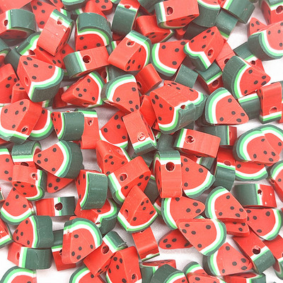 30 τμχ/παρτίδα 10 χιλιοστά Καρδιά/Φρούτα/Λουλούδια Χάντρες Πολυμερικός Πηλός Χαλαρές Χάντρες για Κατασκευή κοσμημάτων Αξεσουάρ χειροποίητων βραχιολιών DIY