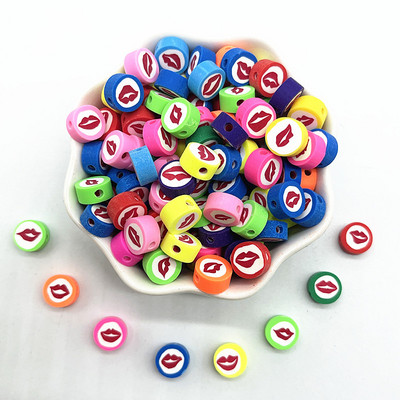 30 τμχ/παρτίδα 10 χιλιοστά Καρδιά/Φρούτα/Λουλούδια Χάντρες Πολυμερικός Πηλός Χαλαρές Χάντρες για Κατασκευή κοσμημάτων Αξεσουάρ χειροποίητων βραχιολιών DIY