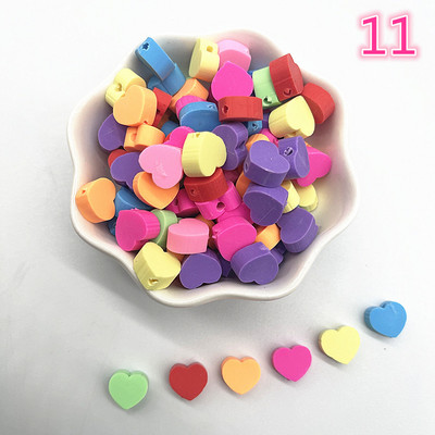 30 τμχ/παρτίδα 10 χιλιοστά Καρδιά/Φρούτα/Λουλούδια Χάντρες Πολυμερικός Πηλός Χαλαρές Χάντρες για Κατασκευή κοσμημάτων Αξεσουάρ χειροποίητων βραχιολιών DIY