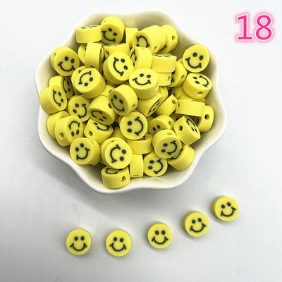 30 τμχ/παρτίδα 10 χιλιοστά Καρδιά/Φρούτα/Λουλούδια Χάντρες Πολυμερικός Πηλός Χαλαρές Χάντρες για Κατασκευή κοσμημάτων Αξεσουάρ χειροποίητων βραχιολιών DIY