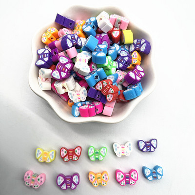 30 τμχ/παρτίδα 10 χιλιοστά Καρδιά/Φρούτα/Λουλούδια Χάντρες Πολυμερικός Πηλός Χαλαρές Χάντρες για Κατασκευή κοσμημάτων Αξεσουάρ χειροποίητων βραχιολιών DIY