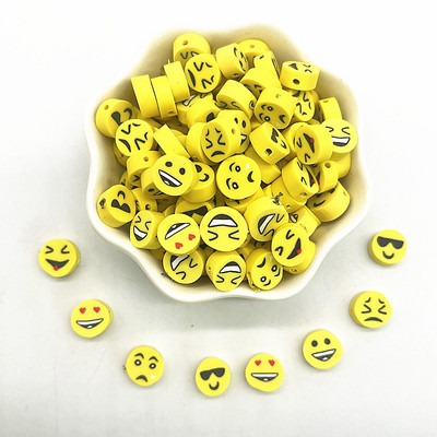 30 τμχ/παρτίδα 10 χιλιοστά Καρδιά/Φρούτα/Λουλούδια Χάντρες Πολυμερικός Πηλός Χαλαρές Χάντρες για Κατασκευή κοσμημάτων Αξεσουάρ χειροποίητων βραχιολιών DIY