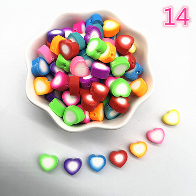 30 τμχ/παρτίδα 10 χιλιοστά Καρδιά/Φρούτα/Λουλούδια Χάντρες Πολυμερικός Πηλός Χαλαρές Χάντρες για Κατασκευή κοσμημάτων Αξεσουάρ χειροποίητων βραχιολιών DIY