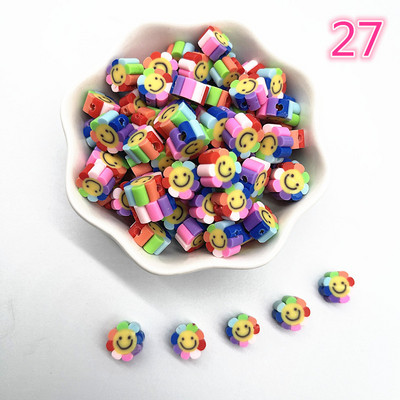 30 τμχ/παρτίδα 10 χιλιοστά Καρδιά/Φρούτα/Λουλούδια Χάντρες Πολυμερικός Πηλός Χαλαρές Χάντρες για Κατασκευή κοσμημάτων Αξεσουάρ χειροποίητων βραχιολιών DIY