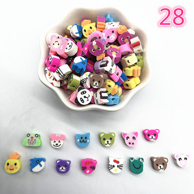 30 τμχ/παρτίδα 10 χιλιοστά Καρδιά/Φρούτα/Λουλούδια Χάντρες Πολυμερικός Πηλός Χαλαρές Χάντρες για Κατασκευή κοσμημάτων Αξεσουάρ χειροποίητων βραχιολιών DIY