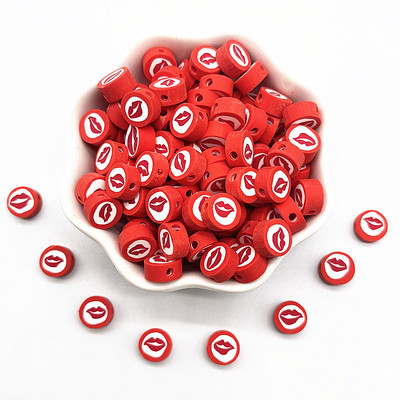 30 τμχ/παρτίδα 10 χιλιοστά Καρδιά/Φρούτα/Λουλούδια Χάντρες Πολυμερικός Πηλός Χαλαρές Χάντρες για Κατασκευή κοσμημάτων Αξεσουάρ χειροποίητων βραχιολιών DIY