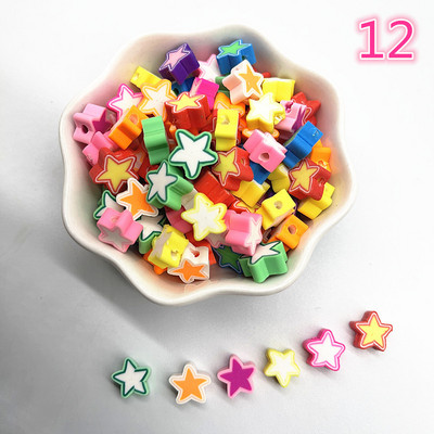 30 τμχ/παρτίδα 10 χιλιοστά Καρδιά/Φρούτα/Λουλούδια Χάντρες Πολυμερικός Πηλός Χαλαρές Χάντρες για Κατασκευή κοσμημάτων Αξεσουάρ χειροποίητων βραχιολιών DIY