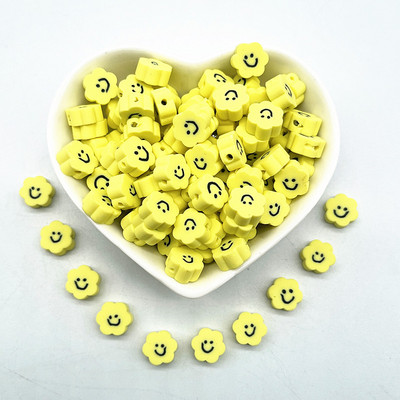 30 τμχ/παρτίδα 10 χιλιοστά Καρδιά/Φρούτα/Λουλούδια Χάντρες Πολυμερικός Πηλός Χαλαρές Χάντρες για Κατασκευή κοσμημάτων Αξεσουάρ χειροποίητων βραχιολιών DIY