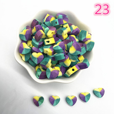 30 τμχ/παρτίδα 10 χιλιοστά Καρδιά/Φρούτα/Λουλούδια Χάντρες Πολυμερικός Πηλός Χαλαρές Χάντρες για Κατασκευή κοσμημάτων Αξεσουάρ χειροποίητων βραχιολιών DIY