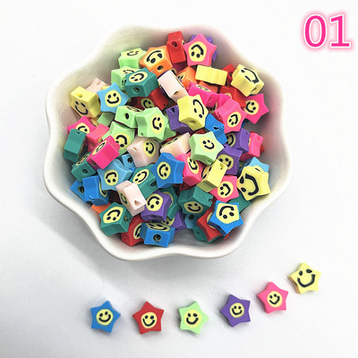 30 τμχ/παρτίδα 10 χιλιοστά Καρδιά/Φρούτα/Λουλούδια Χάντρες Πολυμερικός Πηλός Χαλαρές Χάντρες για Κατασκευή κοσμημάτων Αξεσουάρ χειροποίητων βραχιολιών DIY