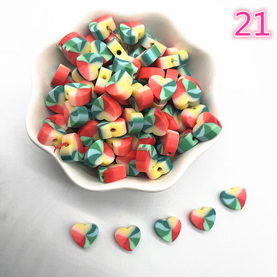 30 τμχ/παρτίδα 10 χιλιοστά Καρδιά/Φρούτα/Λουλούδια Χάντρες Πολυμερικός Πηλός Χαλαρές Χάντρες για Κατασκευή κοσμημάτων Αξεσουάρ χειροποίητων βραχιολιών DIY