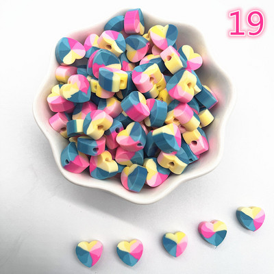 30 τμχ/παρτίδα 10 χιλιοστά Καρδιά/Φρούτα/Λουλούδια Χάντρες Πολυμερικός Πηλός Χαλαρές Χάντρες για Κατασκευή κοσμημάτων Αξεσουάρ χειροποίητων βραχιολιών DIY