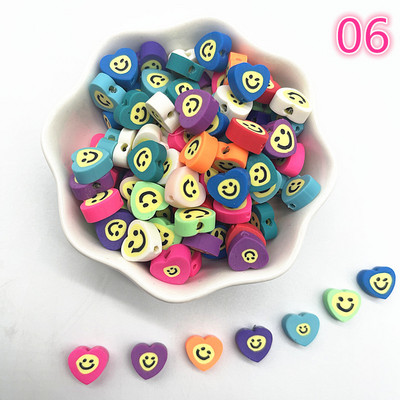 30 τμχ/παρτίδα 10 χιλιοστά Καρδιά/Φρούτα/Λουλούδια Χάντρες Πολυμερικός Πηλός Χαλαρές Χάντρες για Κατασκευή κοσμημάτων Αξεσουάρ χειροποίητων βραχιολιών DIY