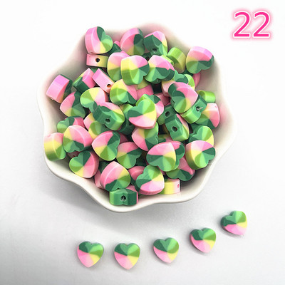 30 τμχ/παρτίδα 10 χιλιοστά Καρδιά/Φρούτα/Λουλούδια Χάντρες Πολυμερικός Πηλός Χαλαρές Χάντρες για Κατασκευή κοσμημάτων Αξεσουάρ χειροποίητων βραχιολιών DIY