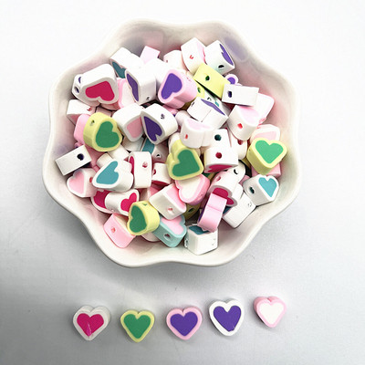 30 τμχ/παρτίδα 10 χιλιοστά Καρδιά/Φρούτα/Λουλούδια Χάντρες Πολυμερικός Πηλός Χαλαρές Χάντρες για Κατασκευή κοσμημάτων Αξεσουάρ χειροποίητων βραχιολιών DIY