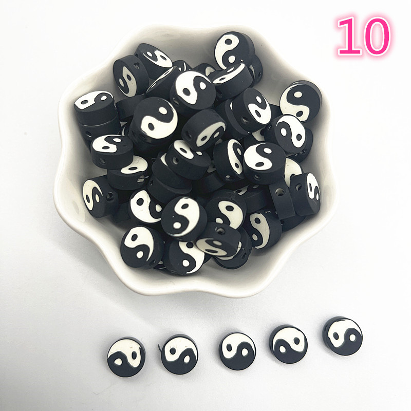 30 τμχ/παρτίδα 10 χιλιοστά Καρδιά/Φρούτα/Λουλούδια Χάντρες Πολυμερικός Πηλός Χαλαρές Χάντρες για Κατασκευή κοσμημάτων Αξεσουάρ χειροποίητων βραχιολιών DIY