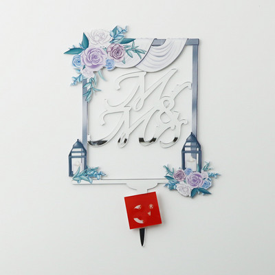 Ins krāsainie kāzu ballīšu kūku virsmateriāli Rose Gold Mrs & Mr Acrylic saderinājušies kāzu Valentīna dienas noformējumam.