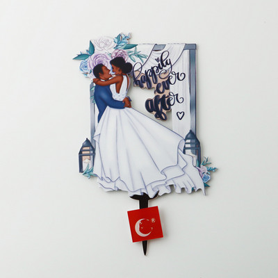 Ins krāsainie kāzu ballīšu kūku virsmateriāli Rose Gold Mrs & Mr Acrylic saderinājušies kāzu Valentīna dienas noformējumam.