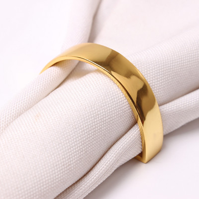 Γυαλισμένα/Ματ δαχτυλίδια χαρτοπετσέτας τύπου D Μοντέρνο σχέδιο σερβιρίσματος Χρυσές χαρτοπετσέτες Θήκη για δαχτυλίδι Πόρπη Σετ τραπεζαρίας Αξεσουάρ διακόσμησης