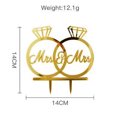 Jauni 3D krāsaini kāzu kūku virsmateriāli akrila rozā zelta kundzes un kunga kāzu ballīšu kūku pildītāji Valentīna dienas dāvanu dekorēšanai