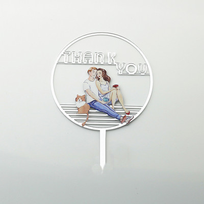 Jauni 3D krāsaini kāzu kūku virsmateriāli akrila rozā zelta kundzes un kunga kāzu ballīšu kūku pildītāji Valentīna dienas dāvanu dekorēšanai