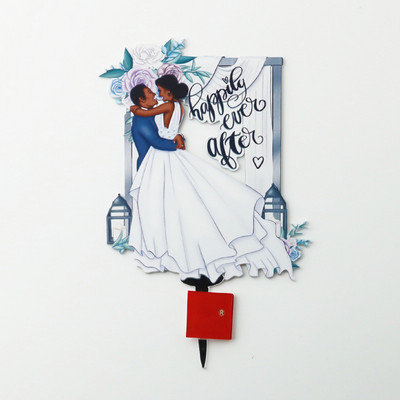 Jauni 3D krāsaini kāzu kūku virsmateriāli akrila rozā zelta kundzes un kunga kāzu ballīšu kūku pildītāji Valentīna dienas dāvanu dekorēšanai