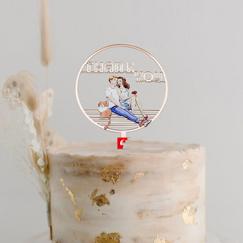 Τρισδιάστατο κάλυμμα γαμήλιας τούρτας σε χρώμα 3D για νυφική τούρτα Mrs.Mr Rose Gold Ακρυλικό κάλυμμα κέικ για την ημέρα του Αγίου Βαλεντίνου για στολισμούς γαμήλιας τούρτας