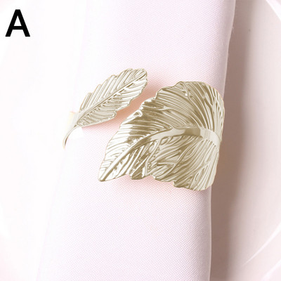 Rudens lapai Servetėlių žiedai Auksiniai Sidabriniai Krikšto apyrankės Metalinis Servetėlių Laikiklis Vestuvių Dovanos Krikšto Dušo Vakarėlio dekoras