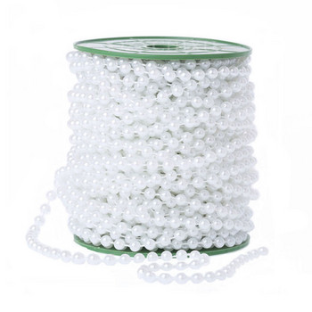 5M ABS Imitation Pearl Beads Chain Line Cord Thread Trim για χειροτεχνίες Διακόσμηση γαμήλιων πάρτι και ευρήματα κοσμημάτων DIY Αξεσουάρ