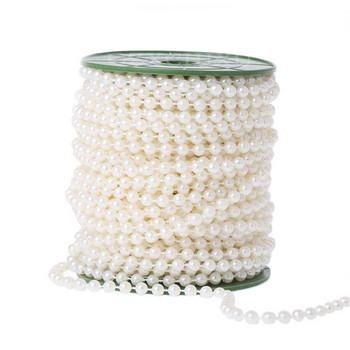 5M ABS Imitation Pearl Beads Chain Line Cord Thread Trim για χειροτεχνίες Διακόσμηση γαμήλιων πάρτι και ευρήματα κοσμημάτων DIY Αξεσουάρ