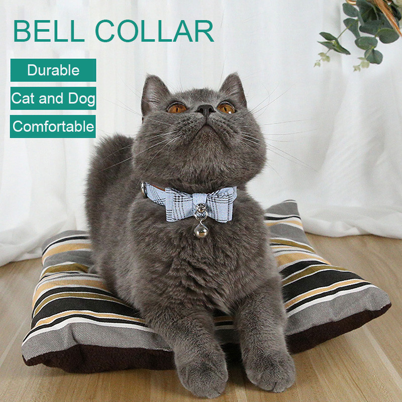 Moda nailon + PU personalizat guler pentru câini cravată dungi diagonale fundă reglabilă vară guler pentru câini cu clopot pentru animale de companie