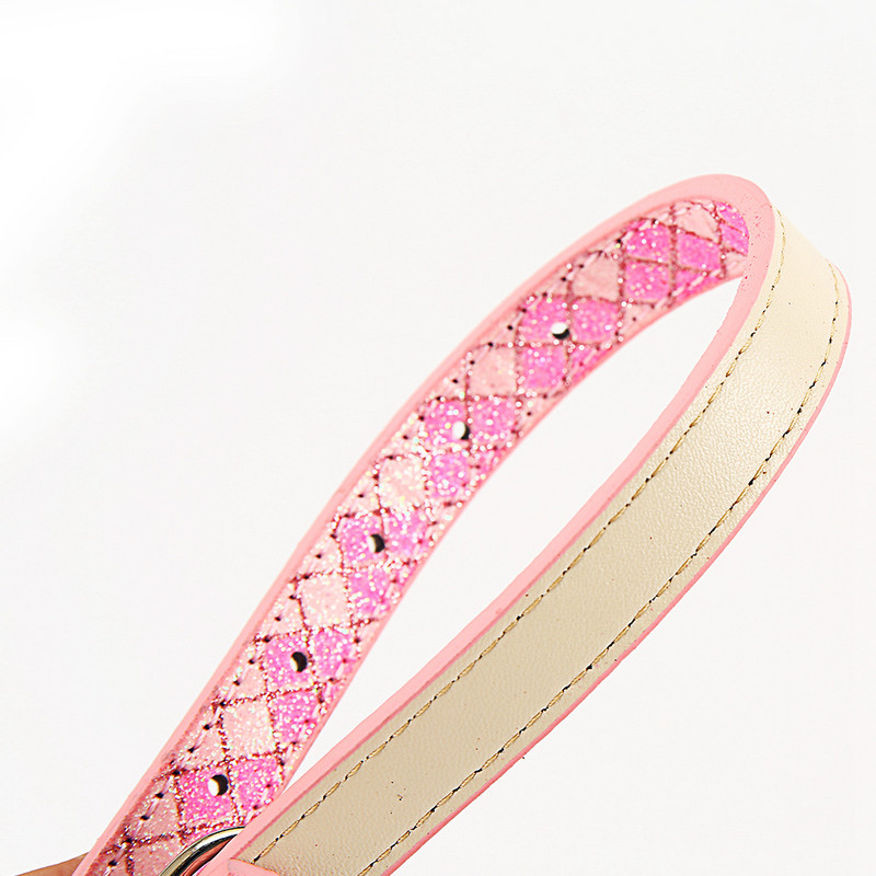 Kvēlojoša ādas kaklasiksna maziem lieliem mājdzīvnieku kaķiem Mirdzoša kaklarota Regulējama kaklasiksna, košļājamā siksna kucēnu mājdzīvnieku produktiem MP0062