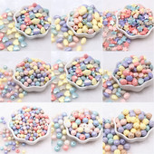 Mazumtirdzniecība DIY krelles Zvaigžņu sirds apaļas ovālas pērļu krelles ar caurumu ABS akrila krelles ar rokām darinātas rotaslietas krelles amatniecības piederumi 10g