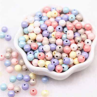 Mazumtirdzniecība DIY krelles Zvaigžņu sirds apaļas ovālas pērļu krelles ar caurumu ABS akrila krelles ar rokām darinātas rotaslietas krelles amatniecības piederumi 10g