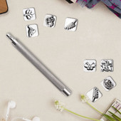 12 gab. Dažādas formas zīmogu perforatoru komplekts Kirsite presēšanas perforatoru komplekti DIY amatniecības drukas rīki, profesionāli ādas apstrādei