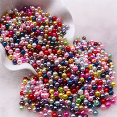 Pērļu krelles, jauktas 3/4/5/6/8/10 mm apaļas imitācijas pērles ar caurumu Pērles juvelierizstrādājumu izgatavošanai DIY krelles amatniecības piederumi 10g