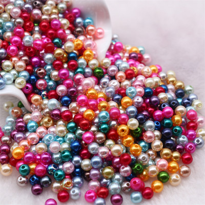 Pērļu krelles, jauktas 3/4/5/6/8/10 mm apaļas imitācijas pērles ar caurumu Pērles juvelierizstrādājumu izgatavošanai DIY krelles amatniecības piederumi 10g