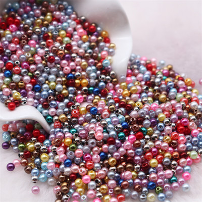 Pērļu krelles, jauktas 3/4/5/6/8/10 mm apaļas imitācijas pērles ar caurumu Pērles juvelierizstrādājumu izgatavošanai DIY krelles amatniecības piederumi 10g